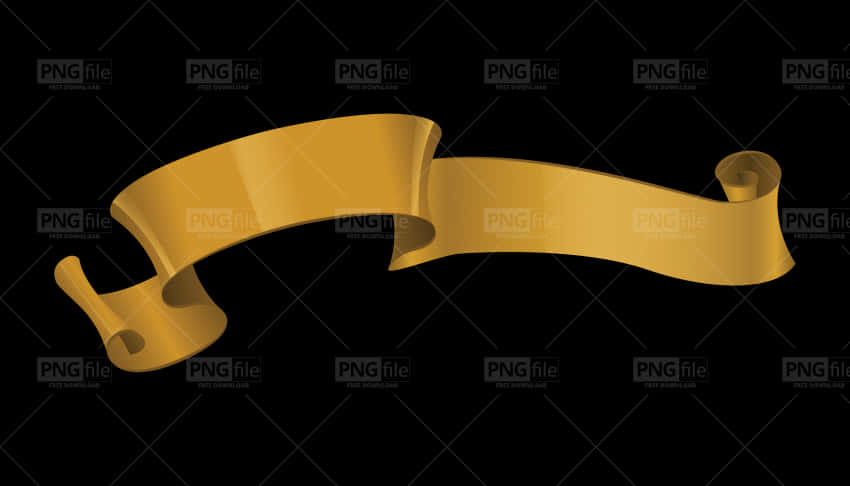 Golden Ribbon Banner Graphic PNG