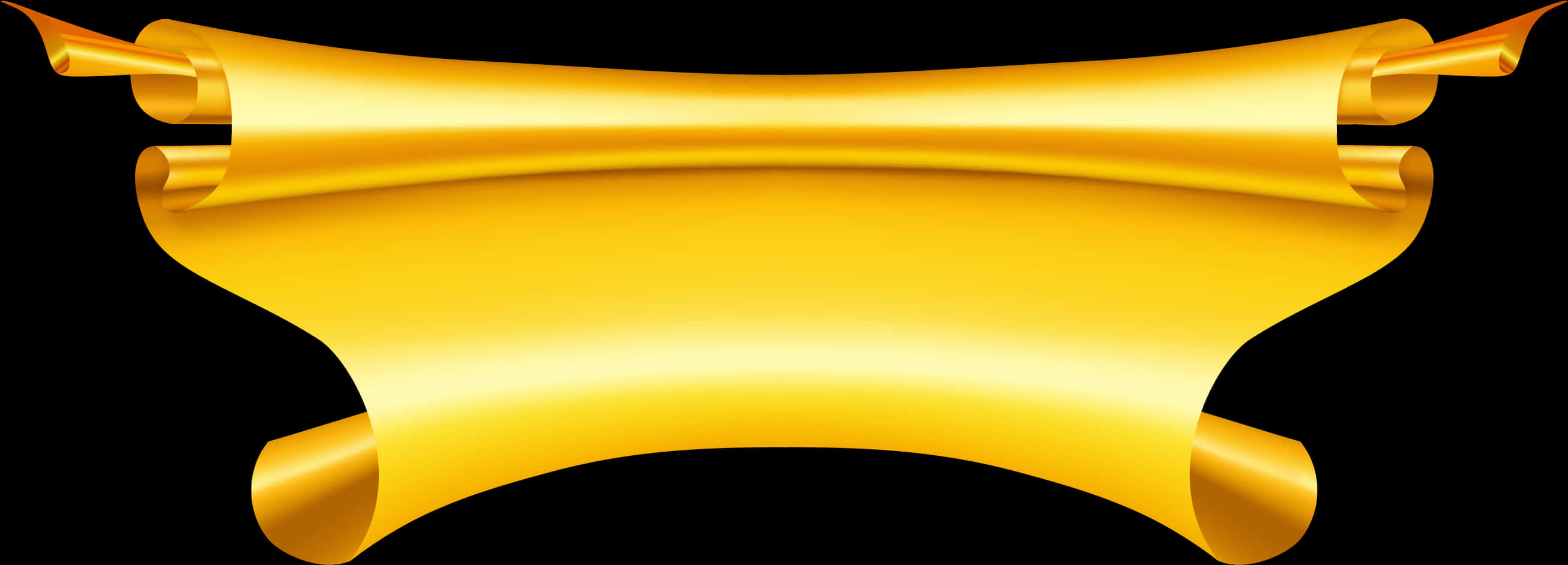 Golden Ribbon Banner Graphic PNG