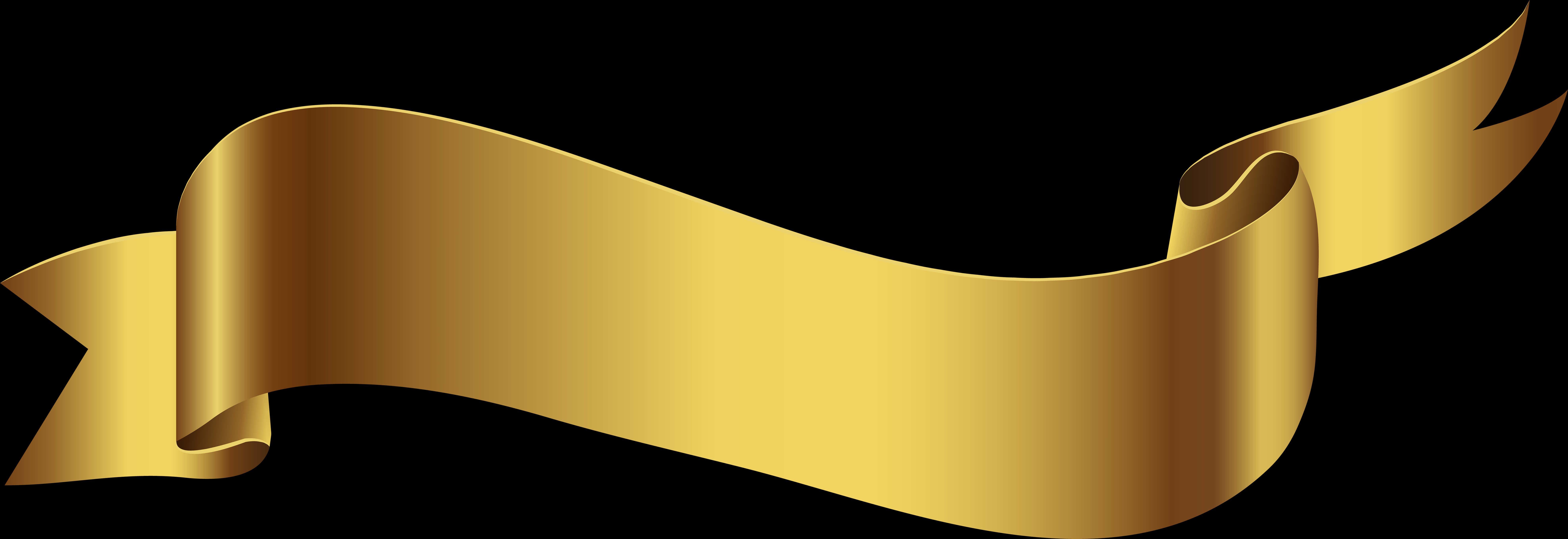 Golden Ribbon Banner Graphic PNG