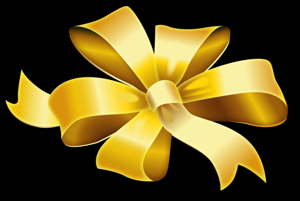 Golden Ribbon Bow Graphic PNG