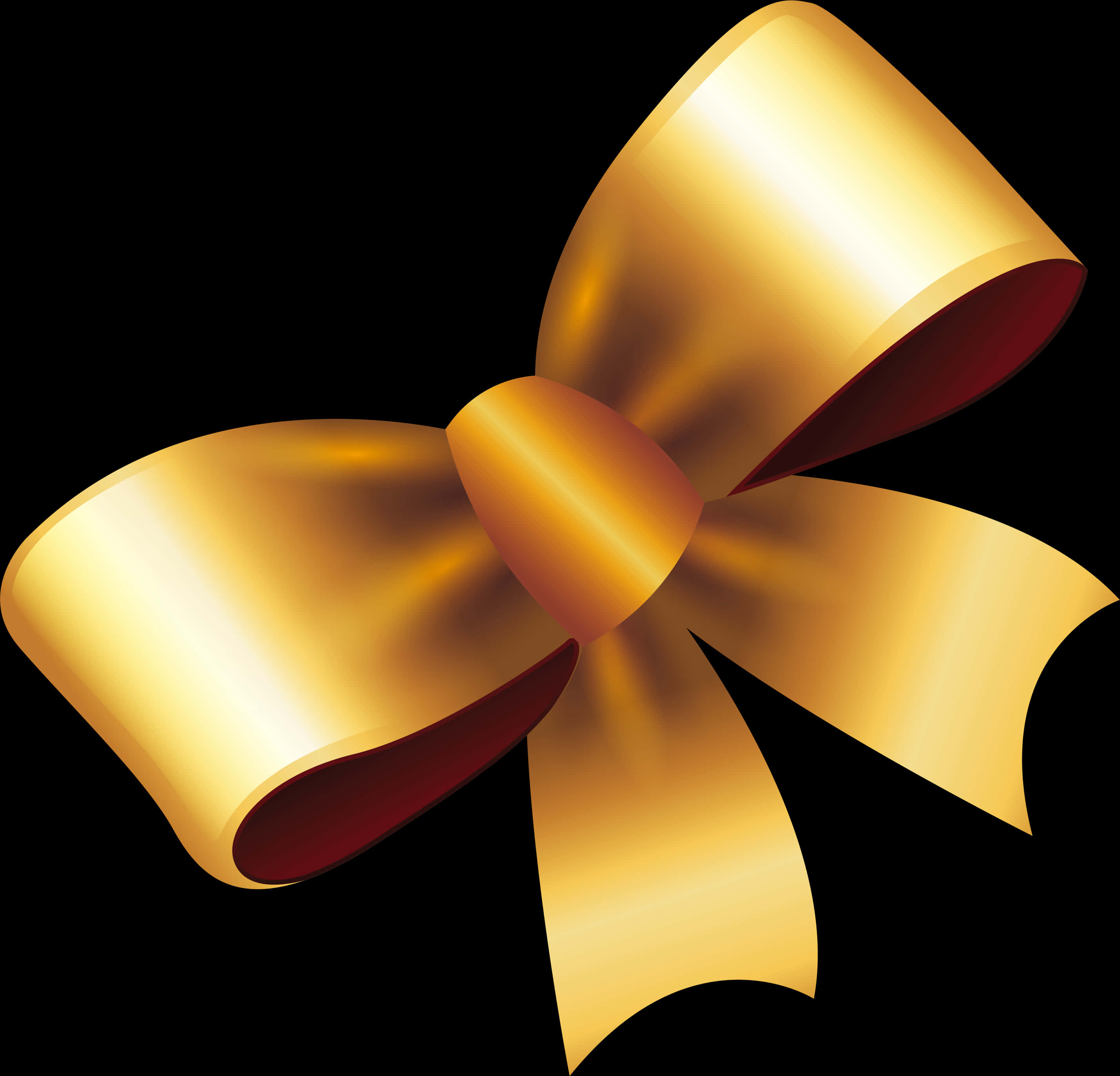 Golden Ribbon Bow Graphic PNG