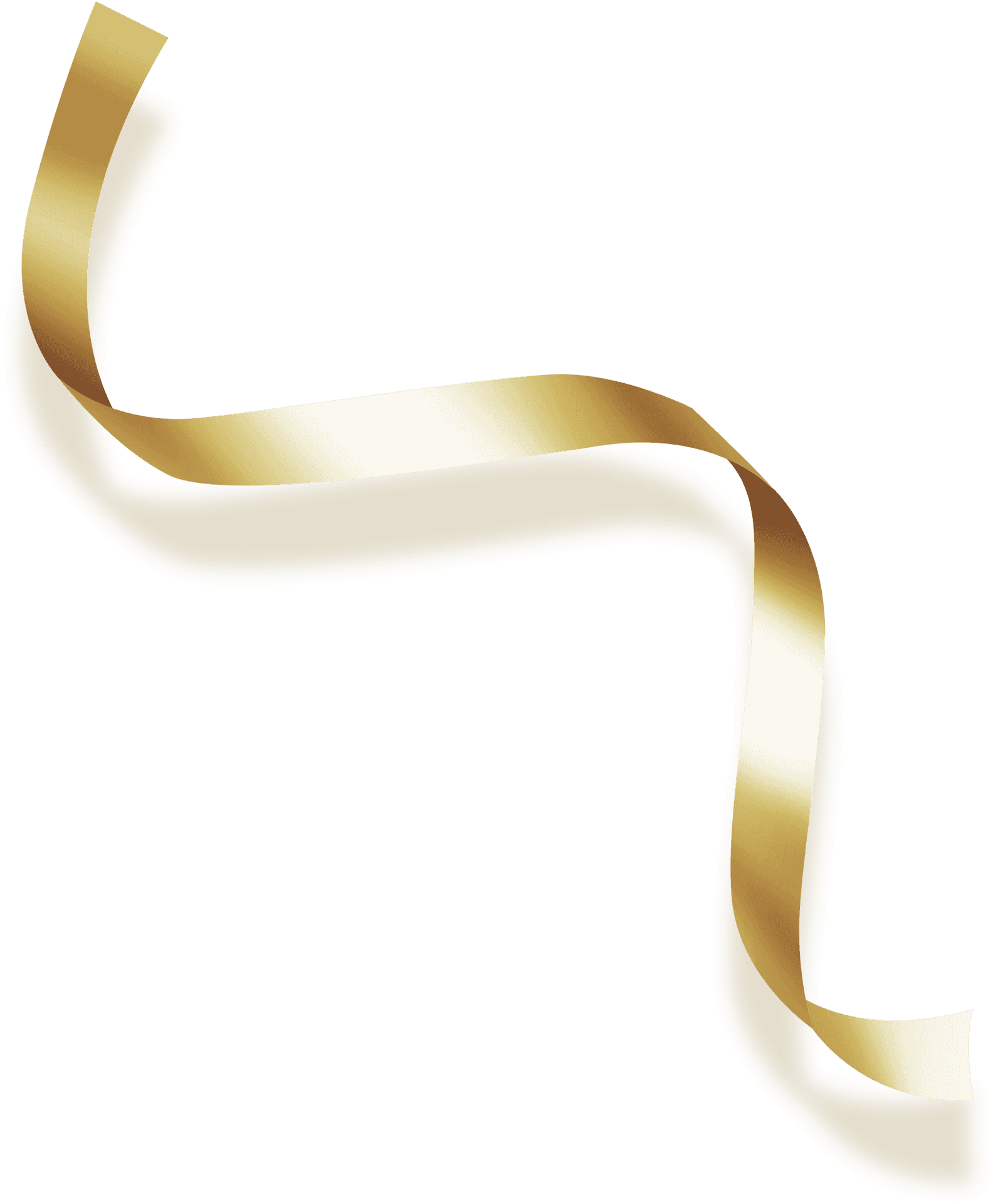 Golden Ribbon Elegance PNG