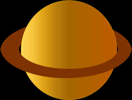 Golden Ringed Planet Graphic PNG