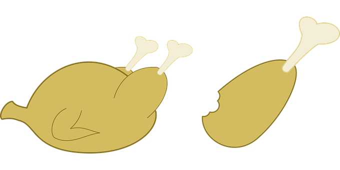 Golden Roast Chickenand Drumstick Illustration PNG