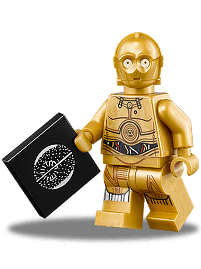 Golden Robot Minifigurewith Tile PNG