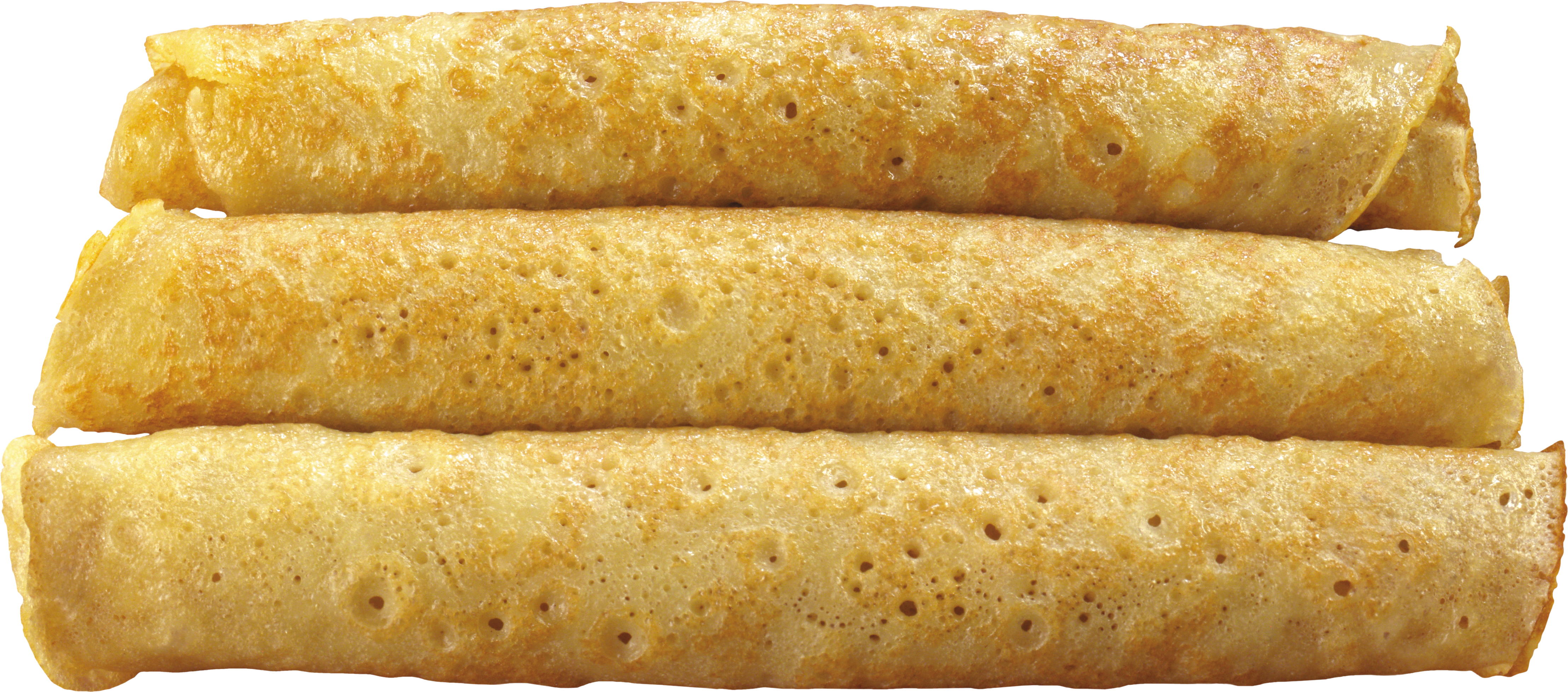Golden Rolled Pancakes Stack PNG