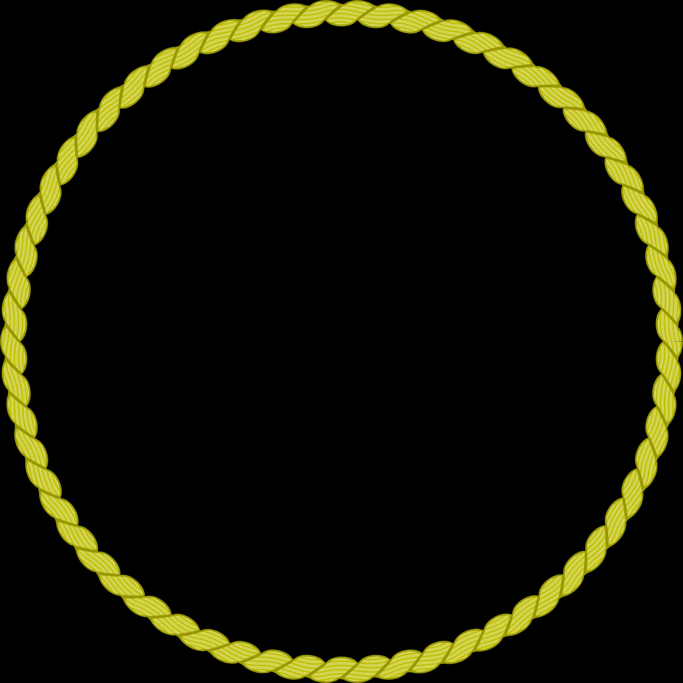 Golden Rope Circle Frame PNG