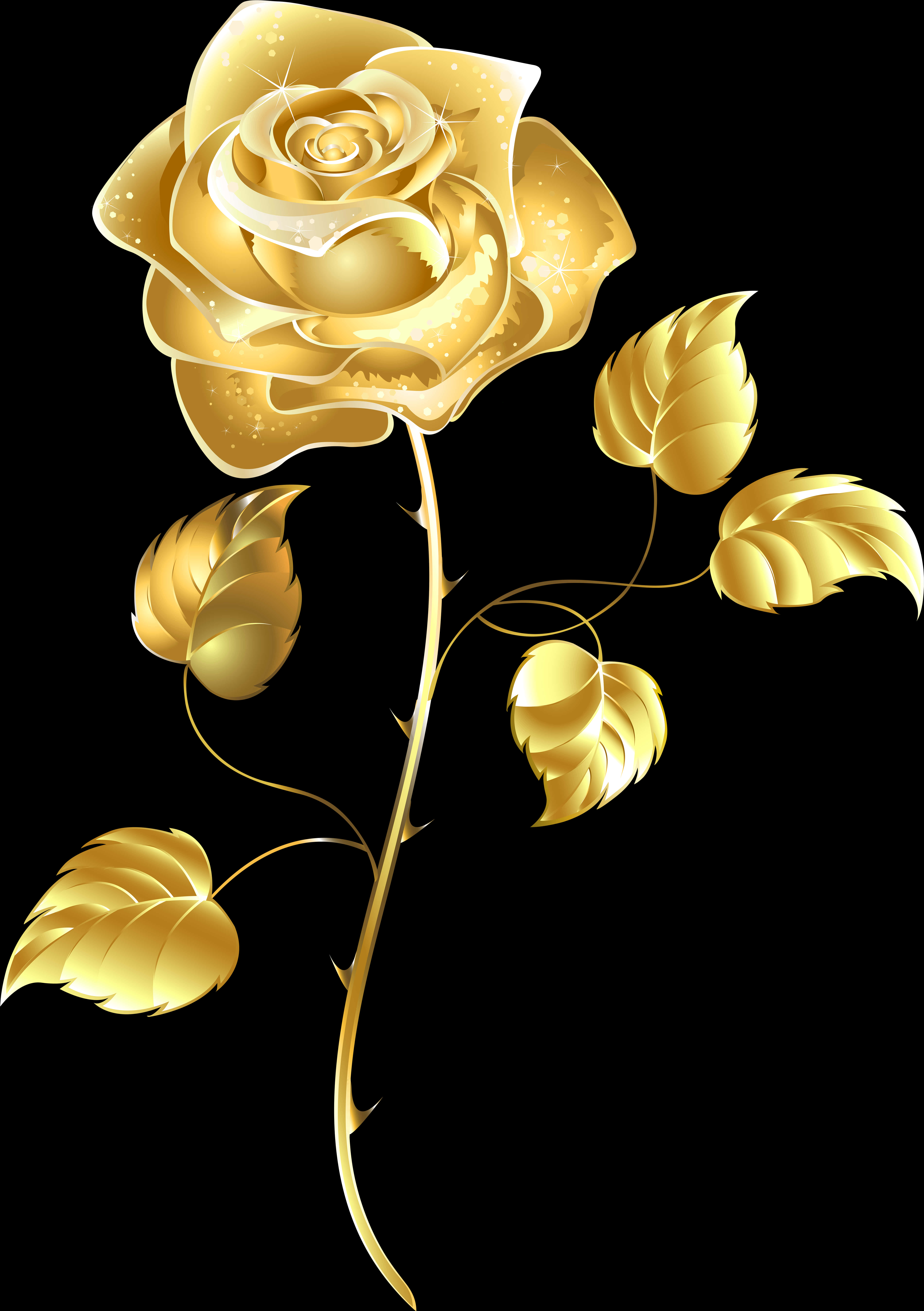 Golden Rose Artwork PNG