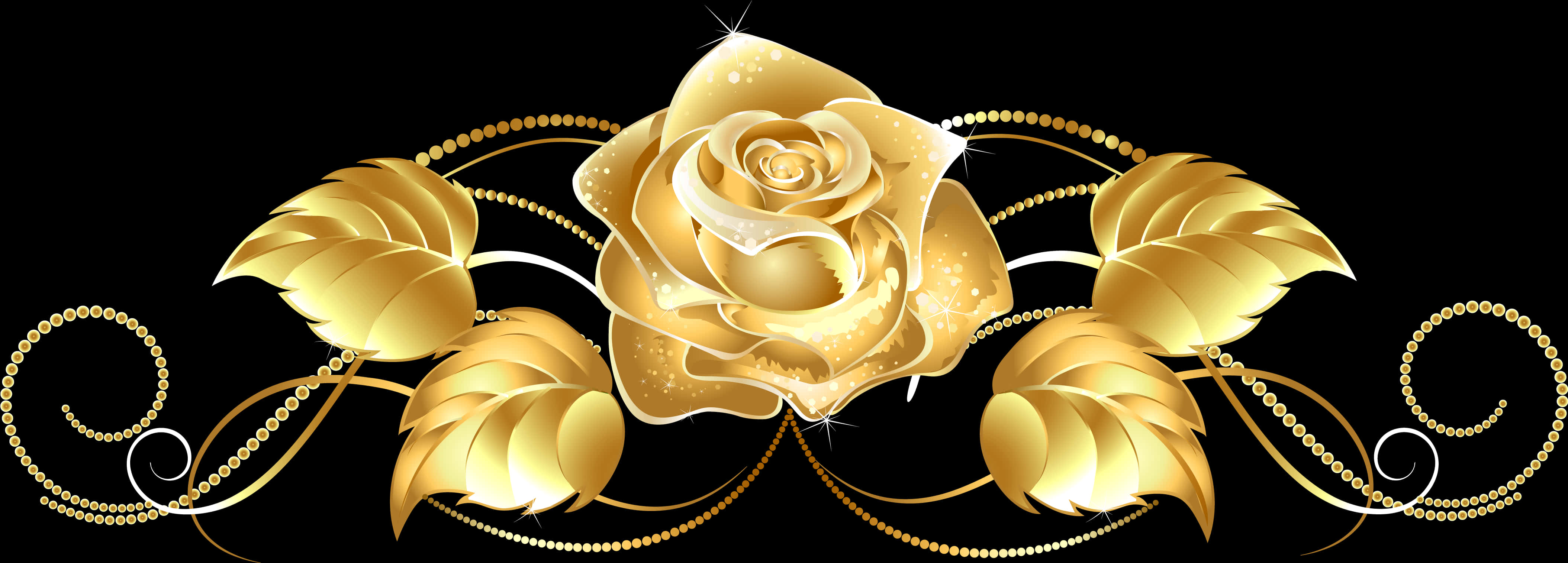 Golden Rose Elegance PNG