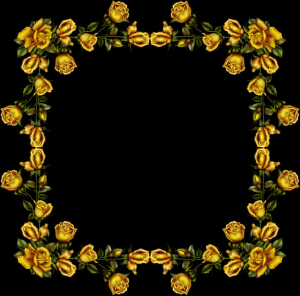 Golden Rose Frame Design PNG