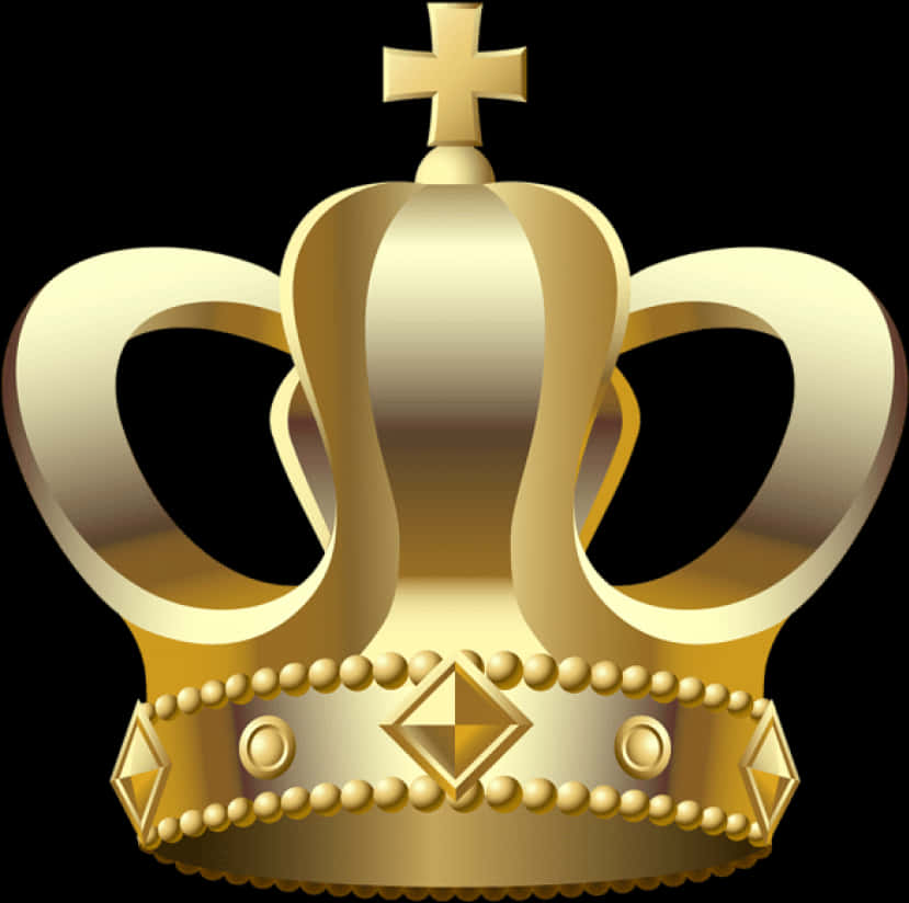 Golden Royal Crown Graphic PNG