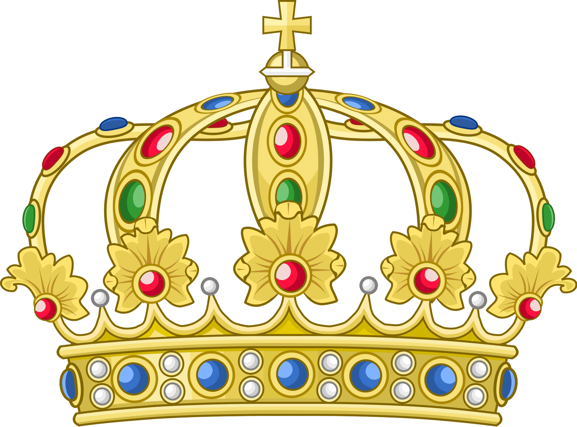 Golden Royal Crown Illustration PNG