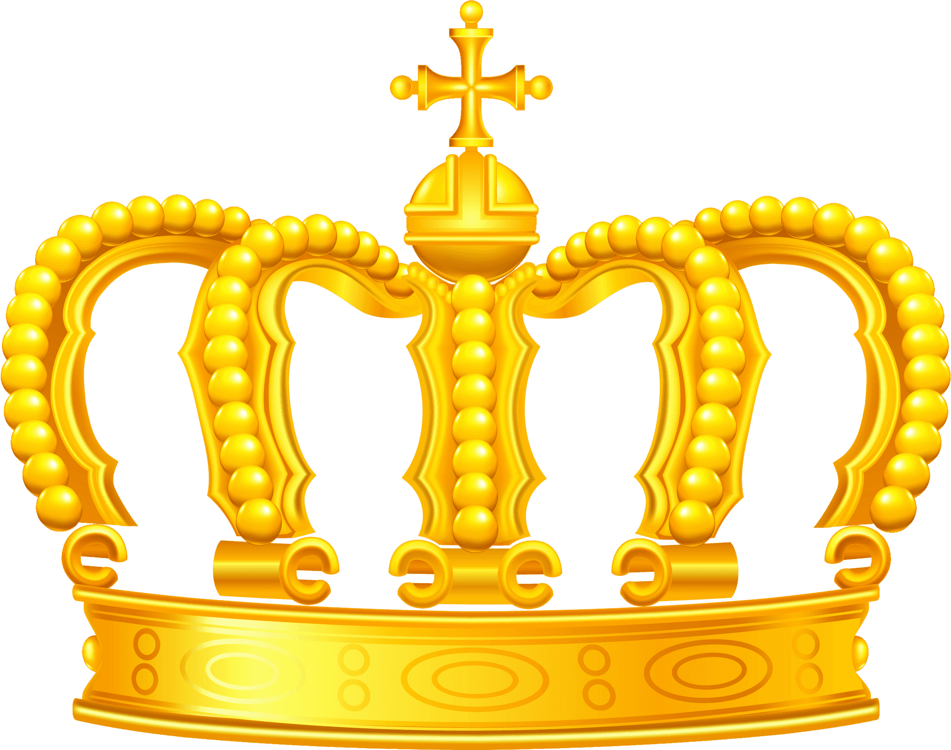 Golden Royal Crown Transparent Background.png PNG