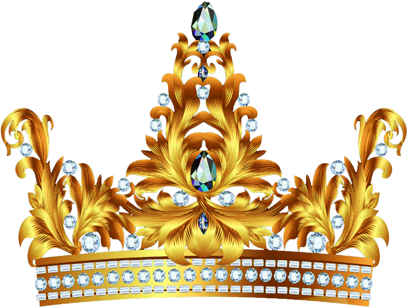Golden Royal Crown Transparent Background PNG