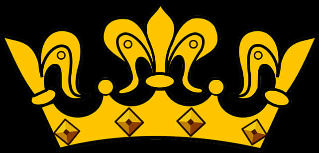 Golden Royal Crown Vector PNG