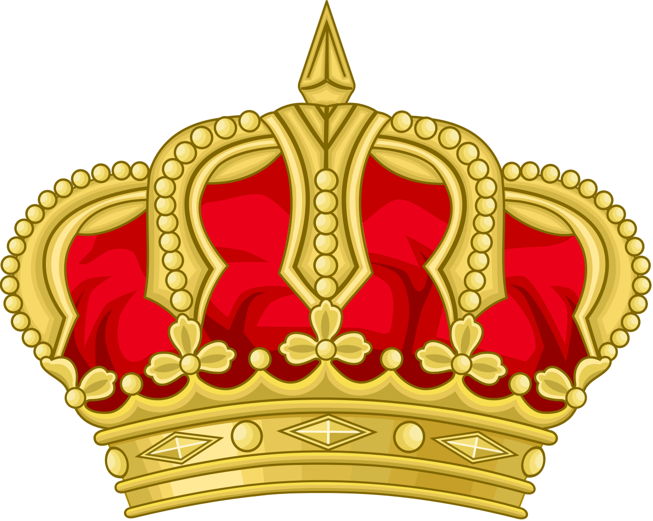Golden Royal Crown Vector Illustration PNG