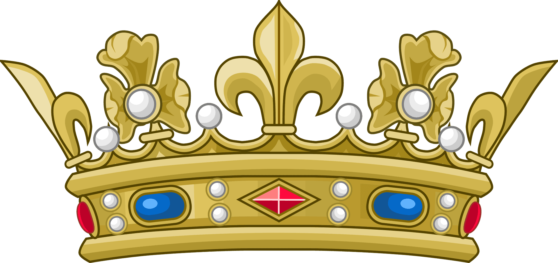 Golden Royal Crown Vector PNG