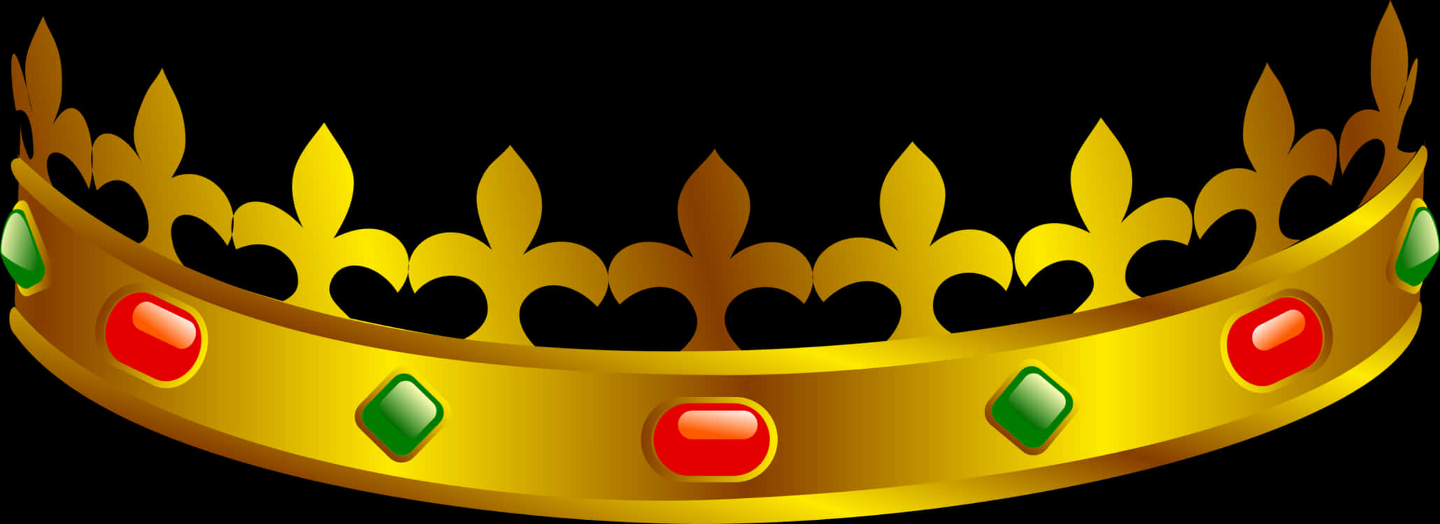 Golden Royal Crownwith Gems PNG