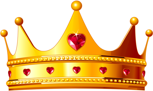 Golden Royal Crownwith Red Gems.png PNG