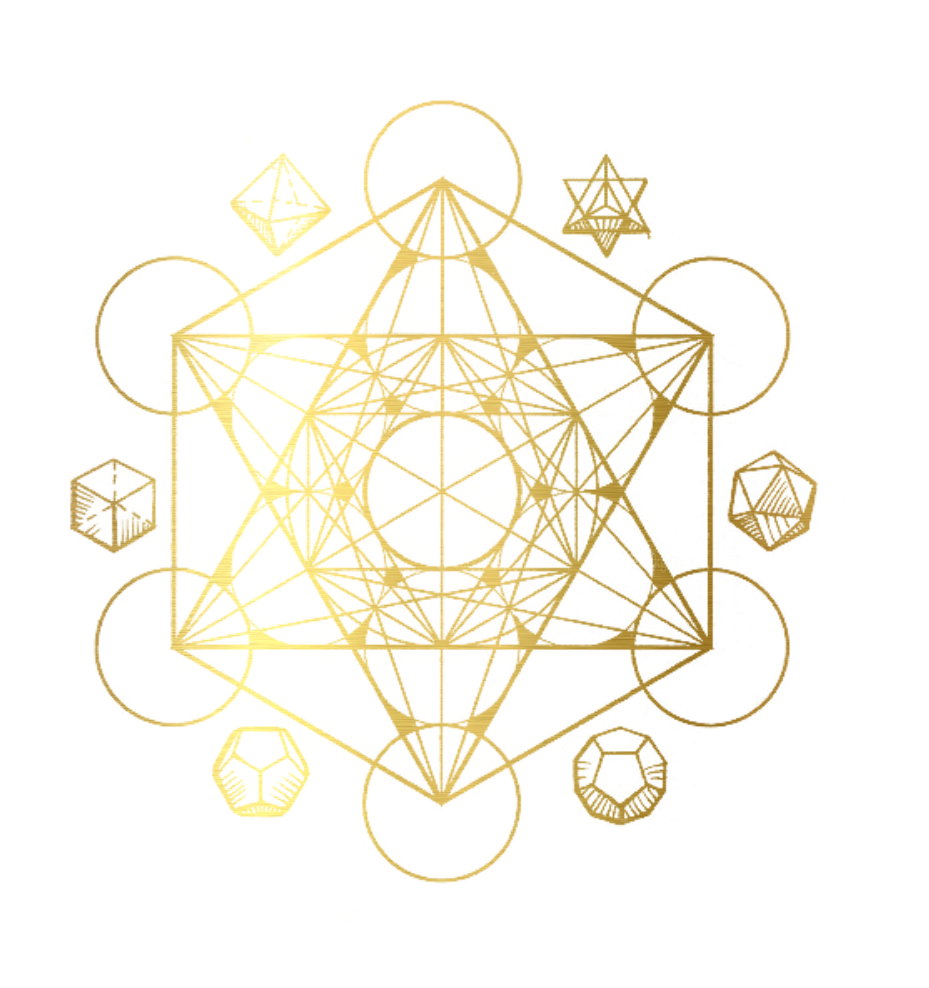 Golden Sacred Geometry Design PNG