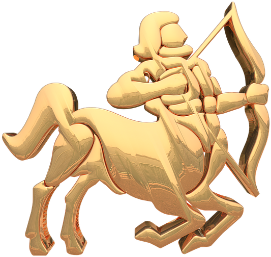 Golden Sagittarius Symbol3 D PNG