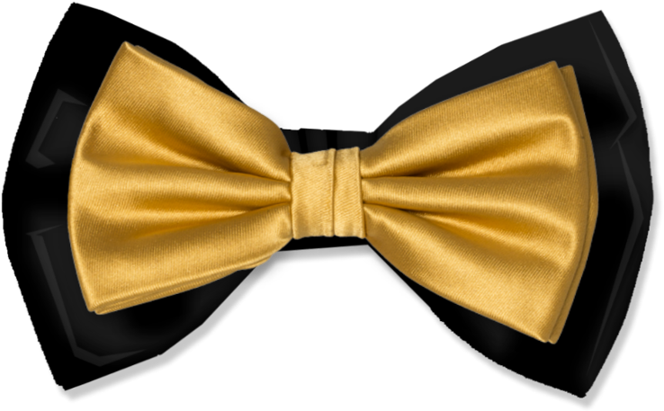 Golden Satin Bow Tie PNG