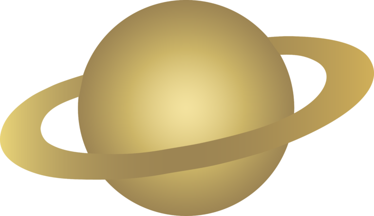 Golden Saturn Illustration PNG