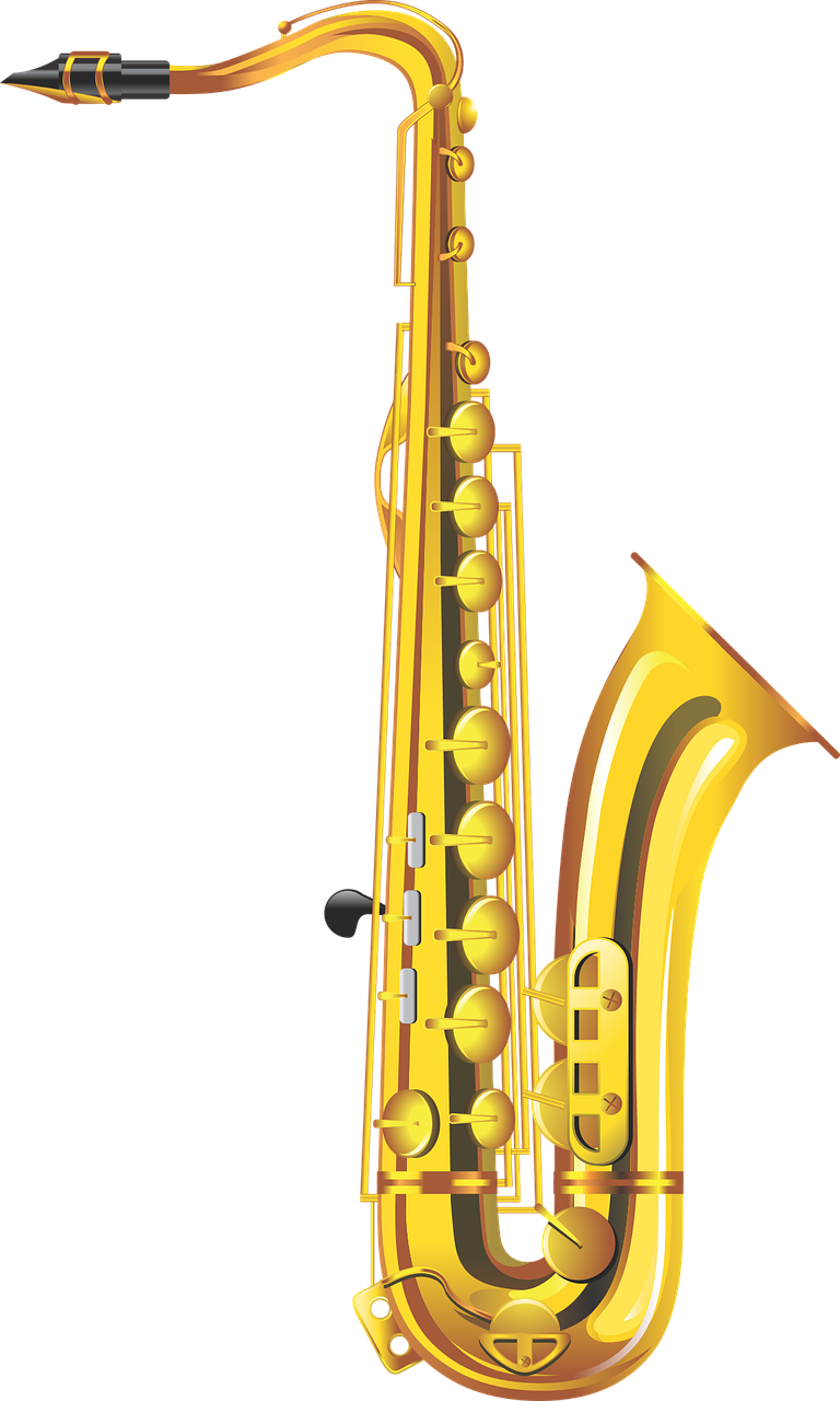 Golden Saxophone Illustration PNG