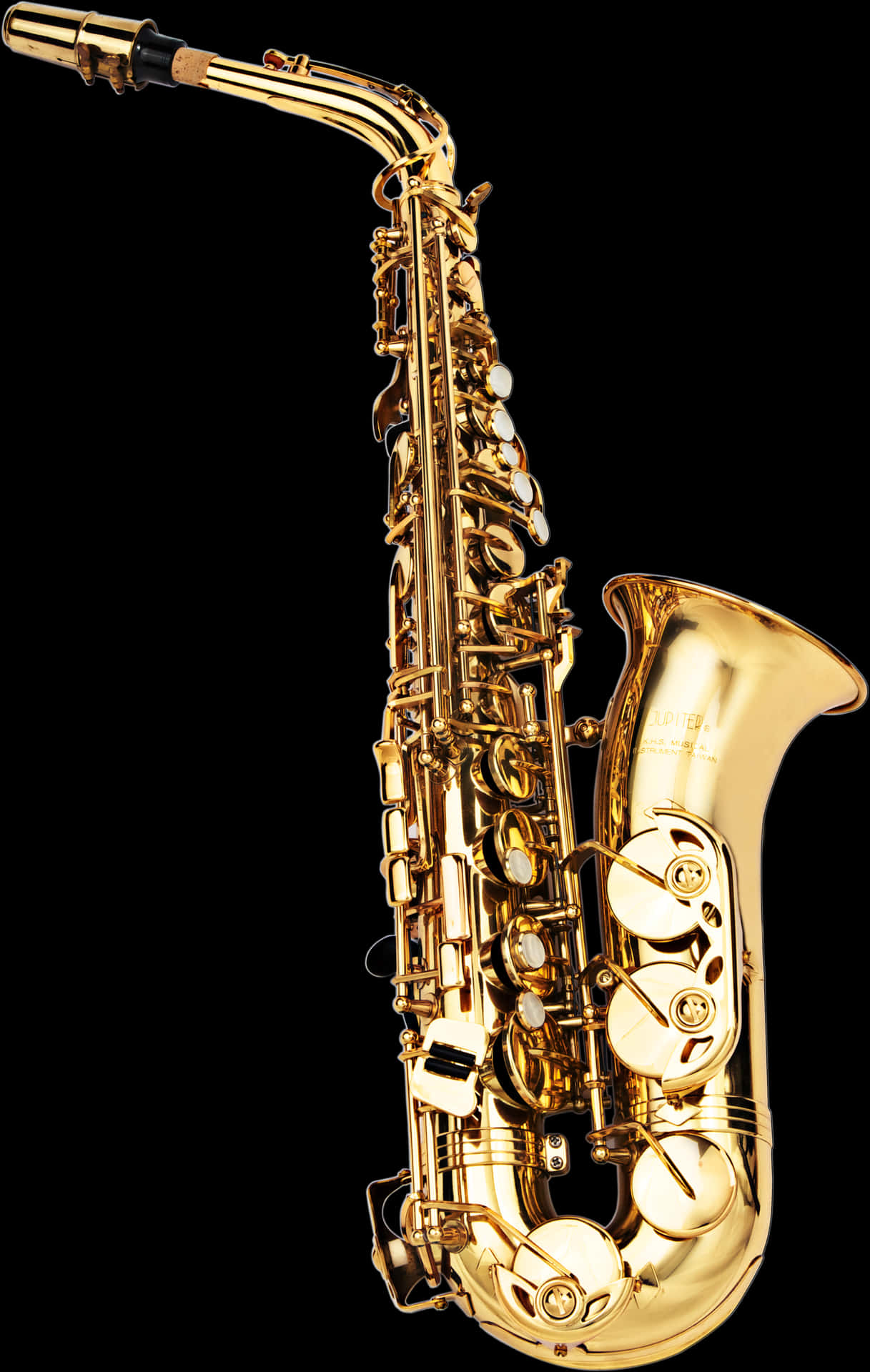 Golden Saxophone Isolated PNG