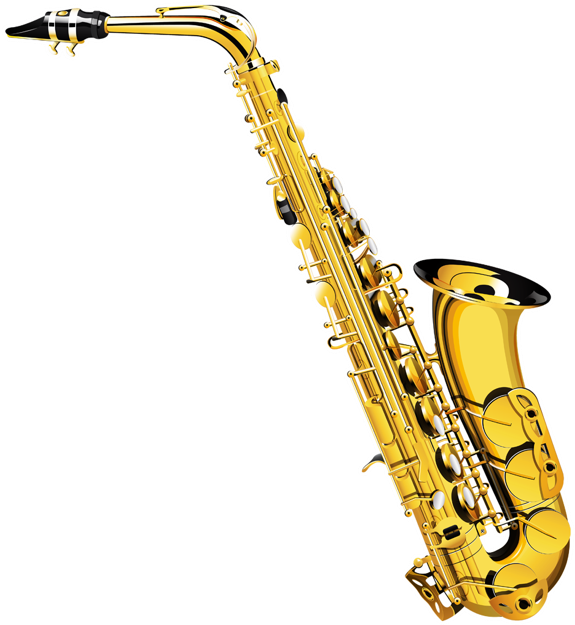 Golden Saxophone Isolated PNG