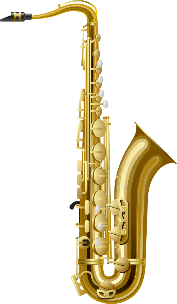 Golden Saxophone Isolated PNG