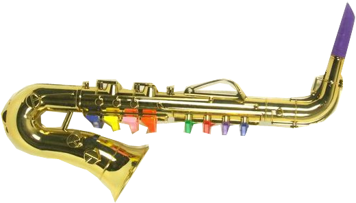 Golden Saxophonewith Colorful Keys PNG