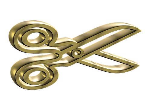 Golden Scissors Graphic PNG