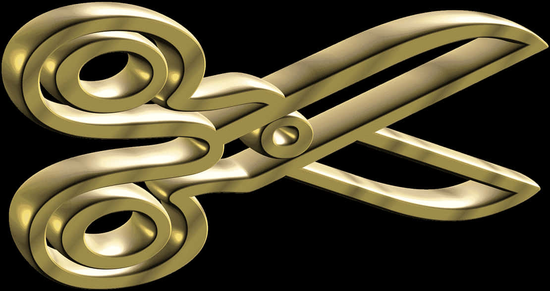 Golden Scissors Graphic PNG