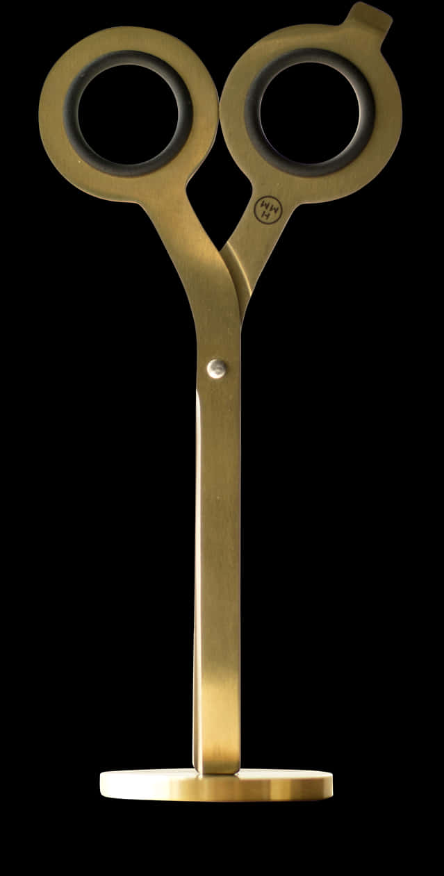 Golden Scissors Standing PNG