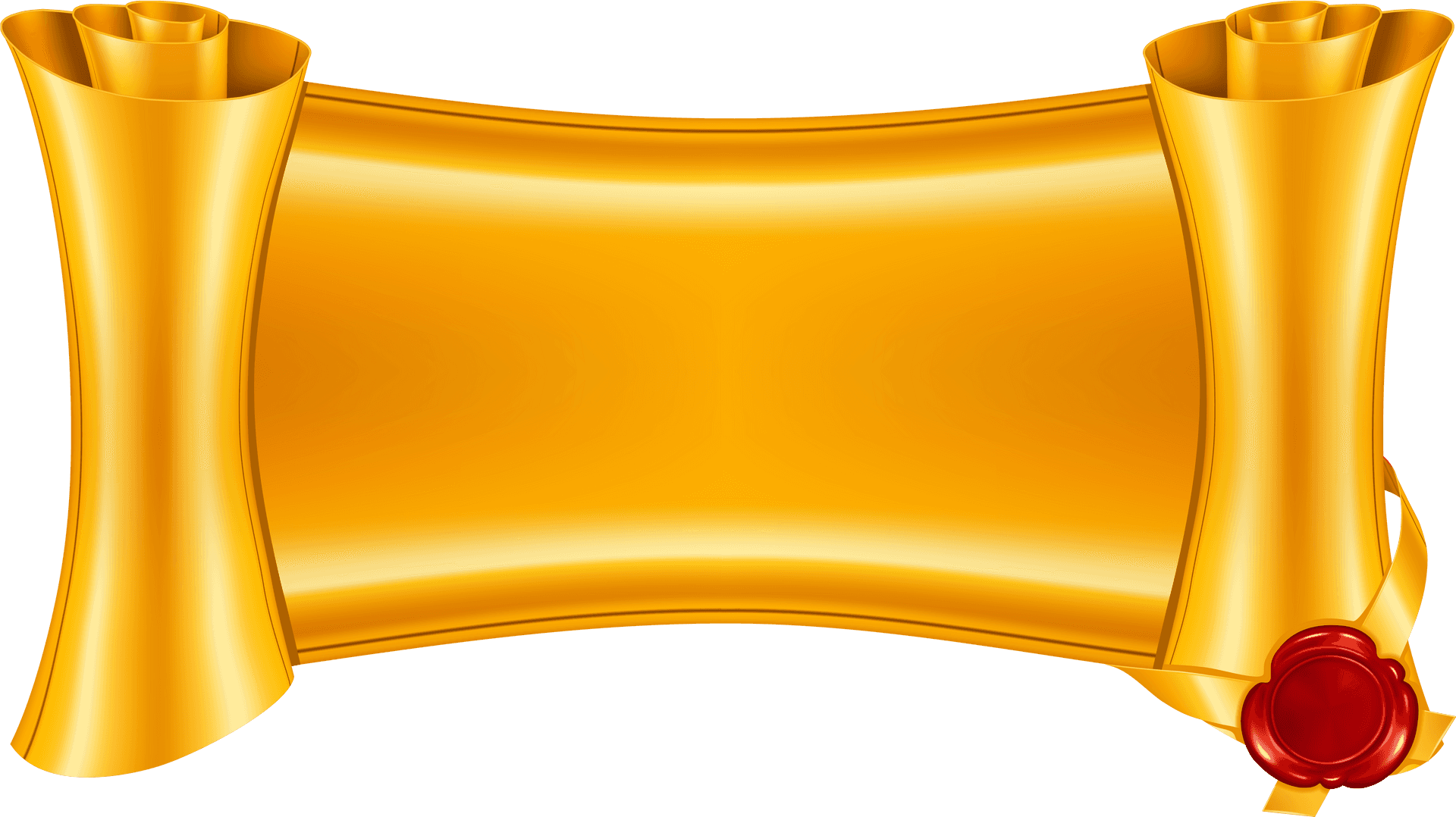 Golden Scroll Bannerwith Seal PNG