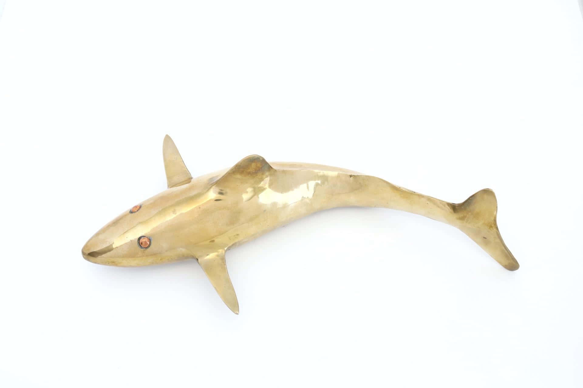 Golden Shark Sculpture Wallpaper