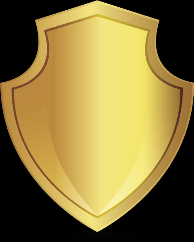 Golden Shield Vector Illustration PNG