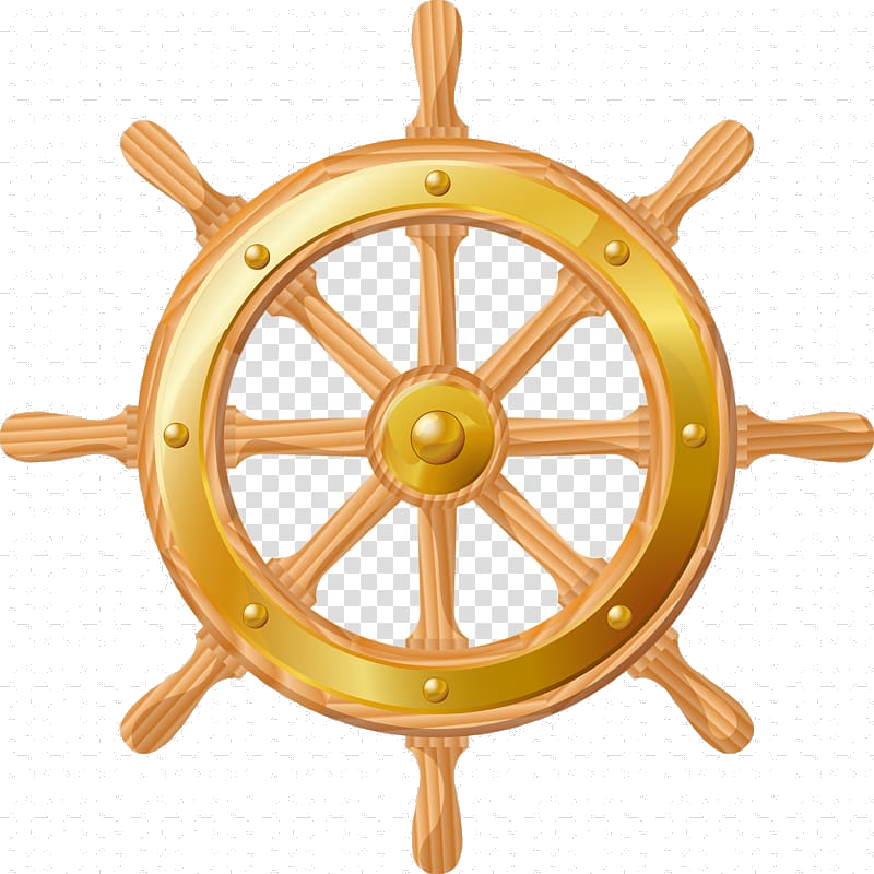 Golden Ship Wheel Icon PNG