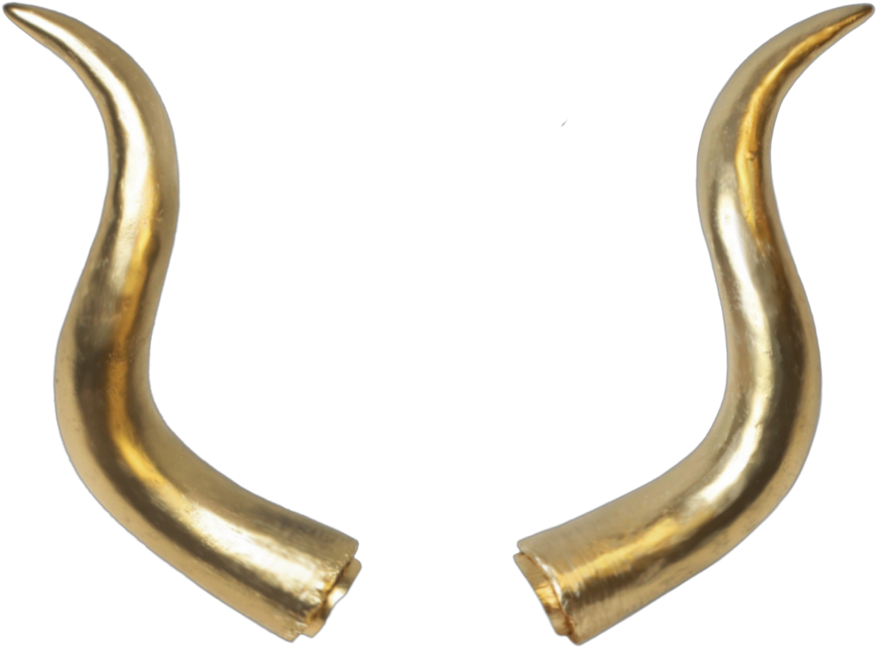 Golden Shofar Horns PNG
