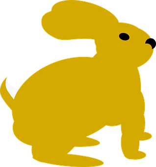 Golden Silhouette Bunny PNG