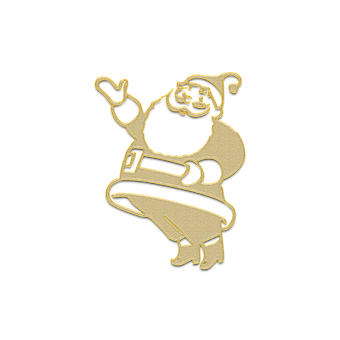 Golden Silhouette Santa Celebrating PNG