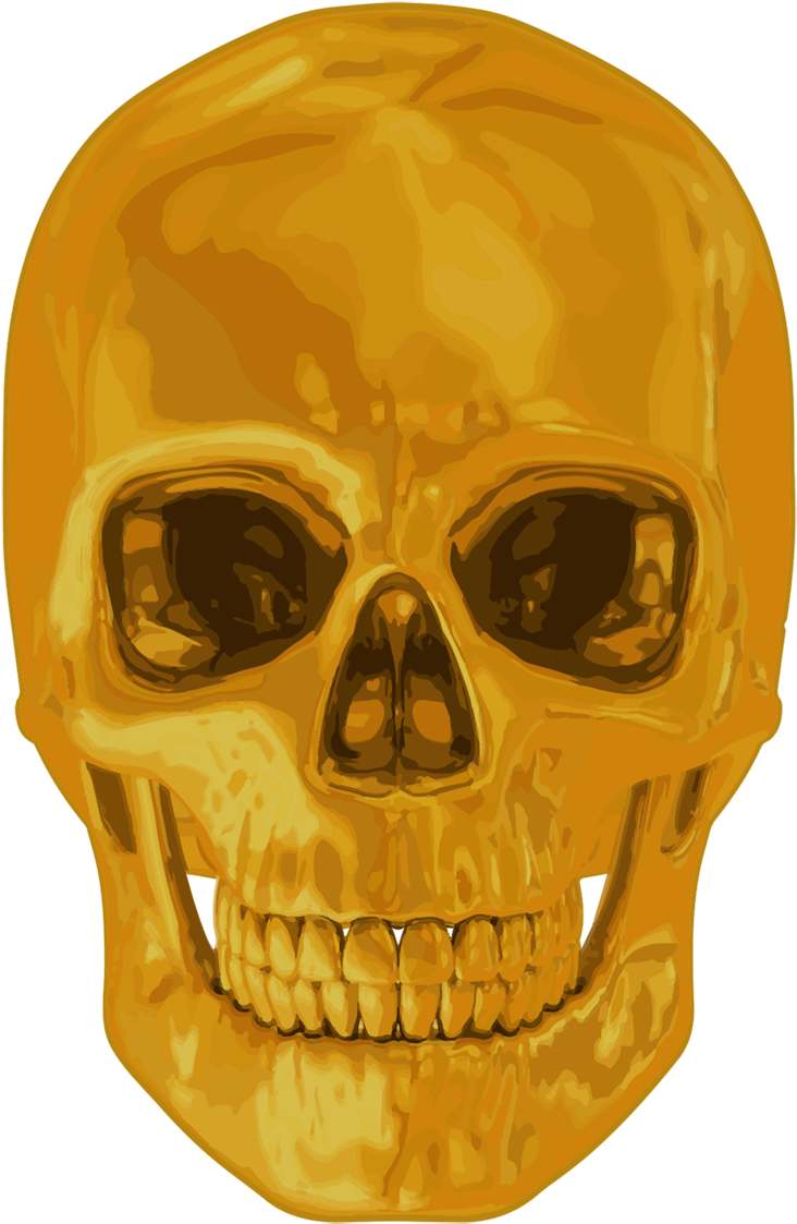 Golden Skull Illustration PNG