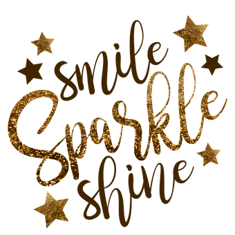 Golden Smile Sparkle Shine Graphic PNG