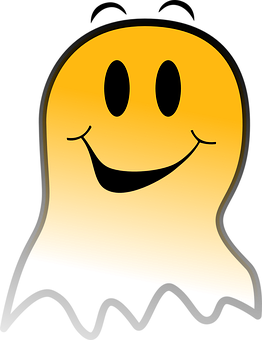 Golden Smiley Ghost Graphic PNG