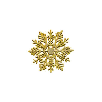 Golden Snowflake Black Background PNG
