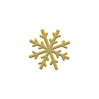 Golden Snowflake Black Background PNG