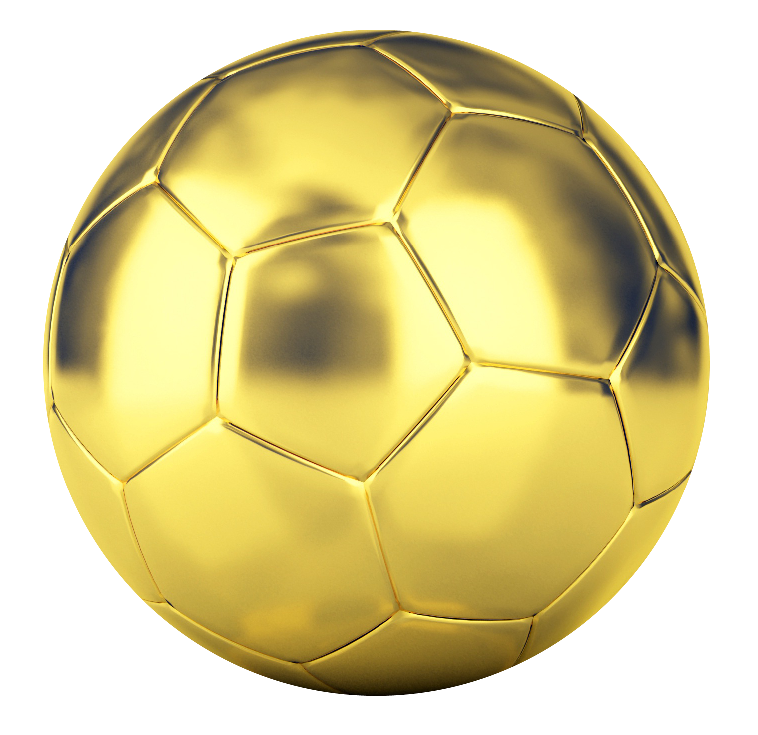 Golden Soccer Ball3 D Render PNG