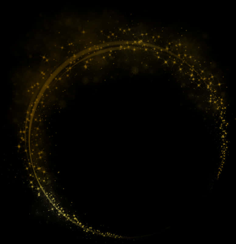 Golden Sparkle Circle Frame PNG