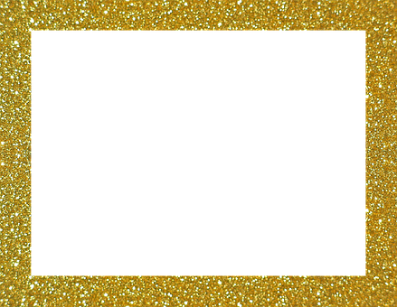 Golden Sparkle Frame Black Center PNG